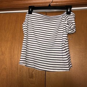 Off The Shoulder Striped Shirt